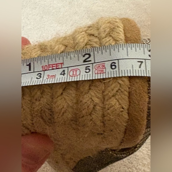 White Mountain Espadrille Wedge Peep Toe Slingback Metallic Glitter Size 6M - Picture 7 of 8